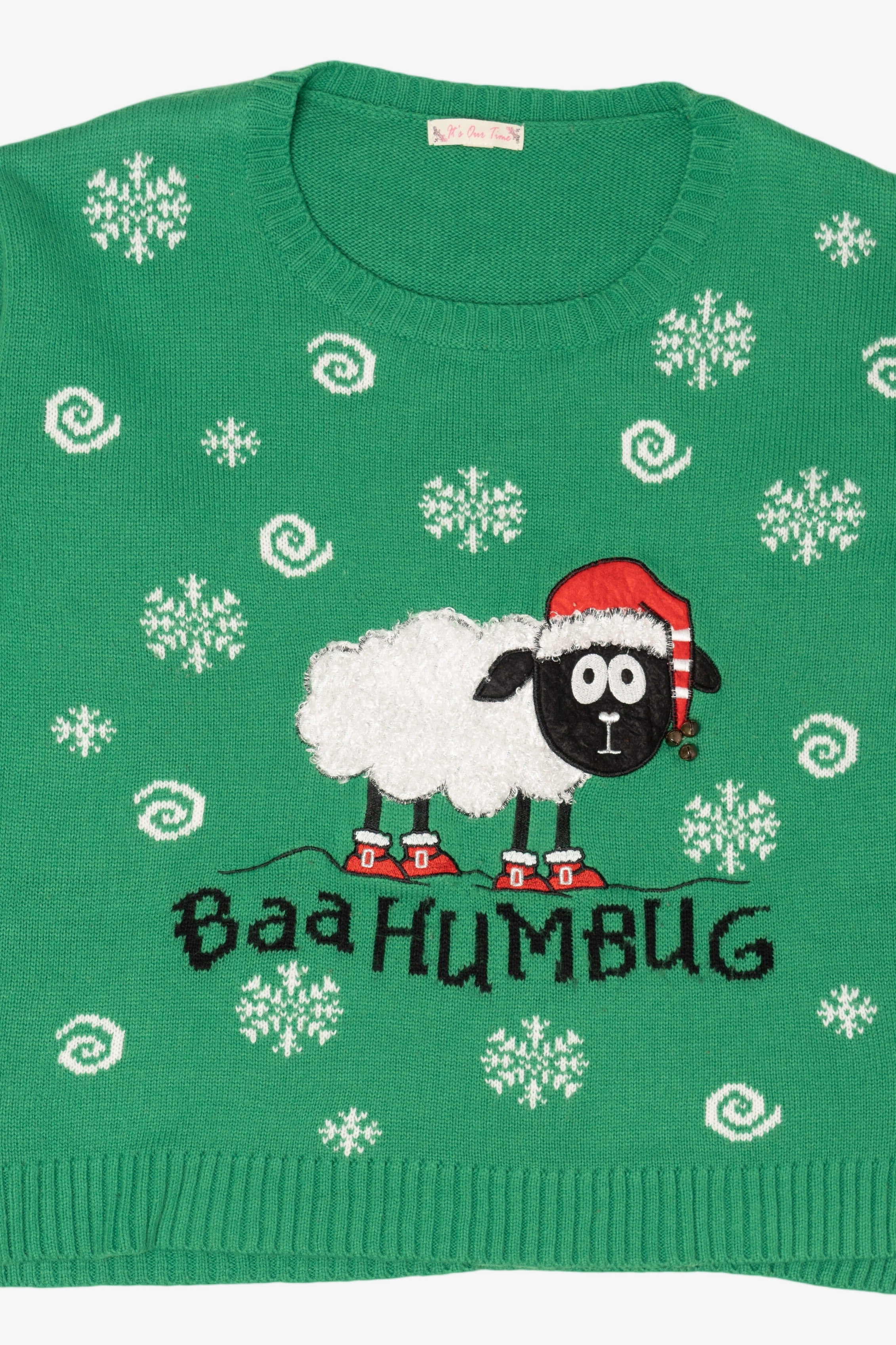 Green "Baahumbug" Ugly Christmas Pullover (2010s)