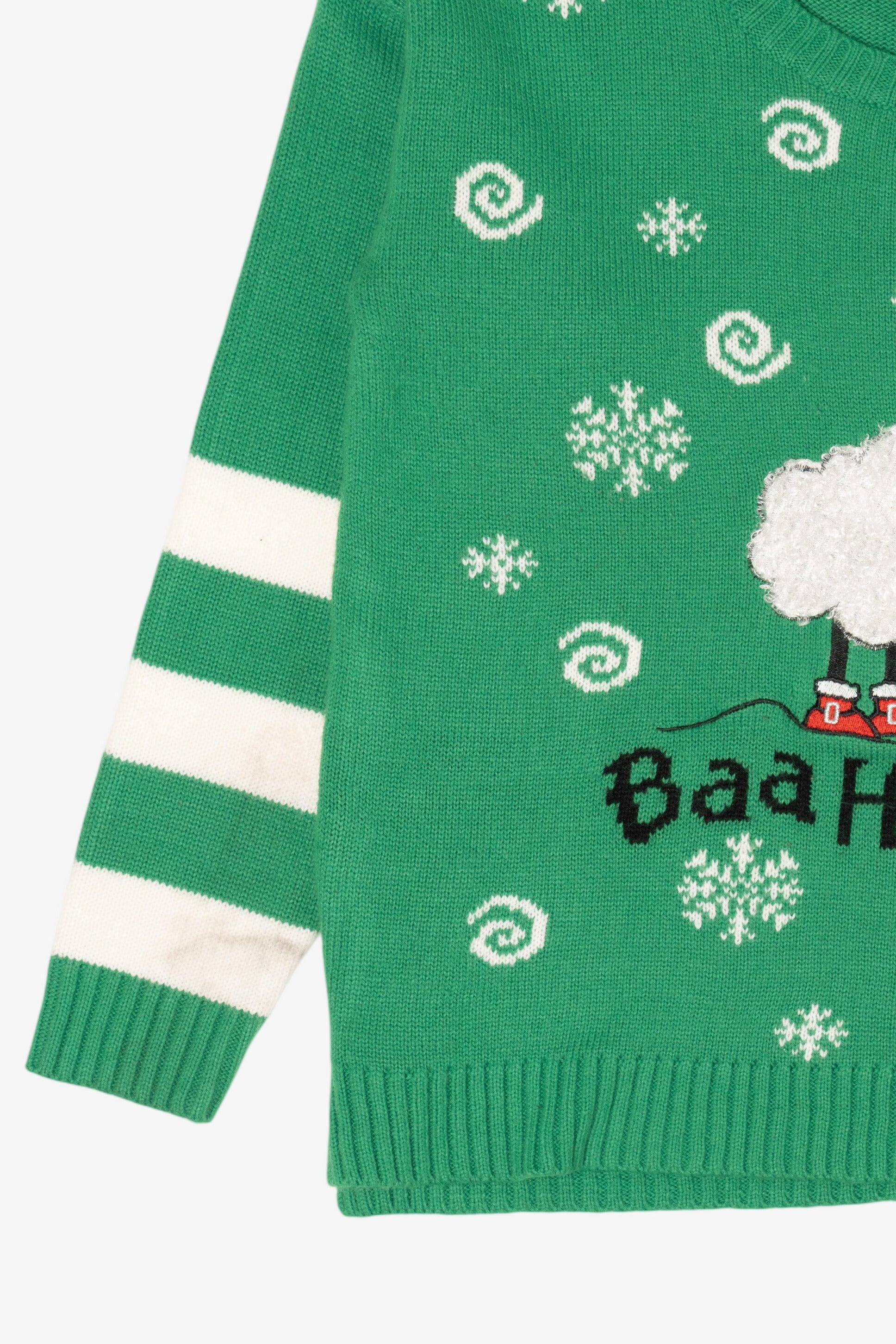 Green "Baahumbug" Ugly Christmas Pullover (2010s)