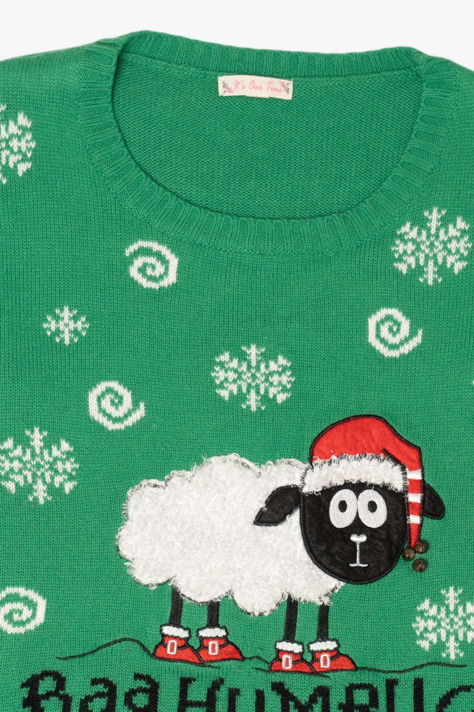 Green "Baahumbug" Ugly Christmas Pullover (2010s)