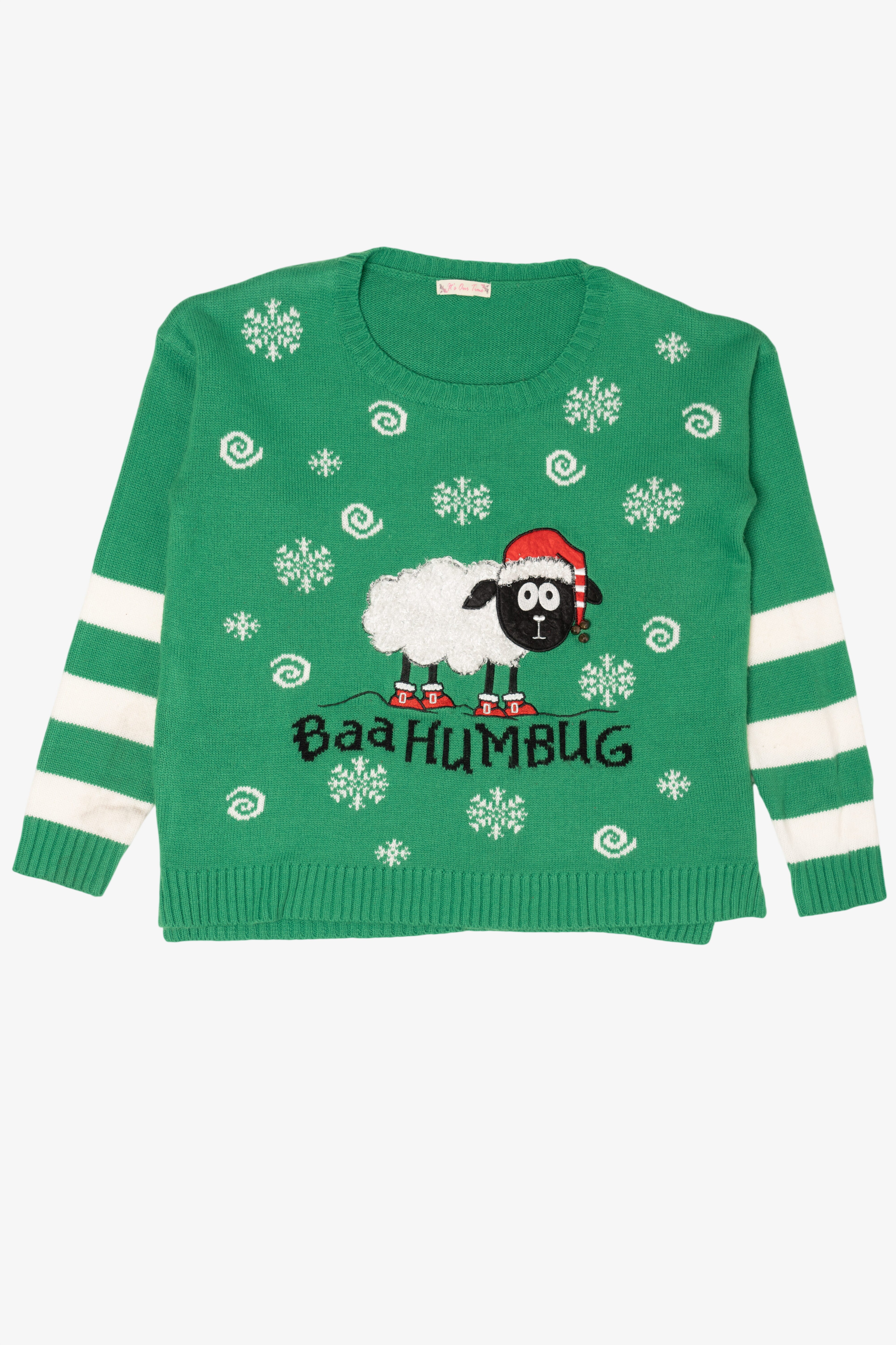 Green "Baahumbug" Ugly Christmas Pullover (2010s)