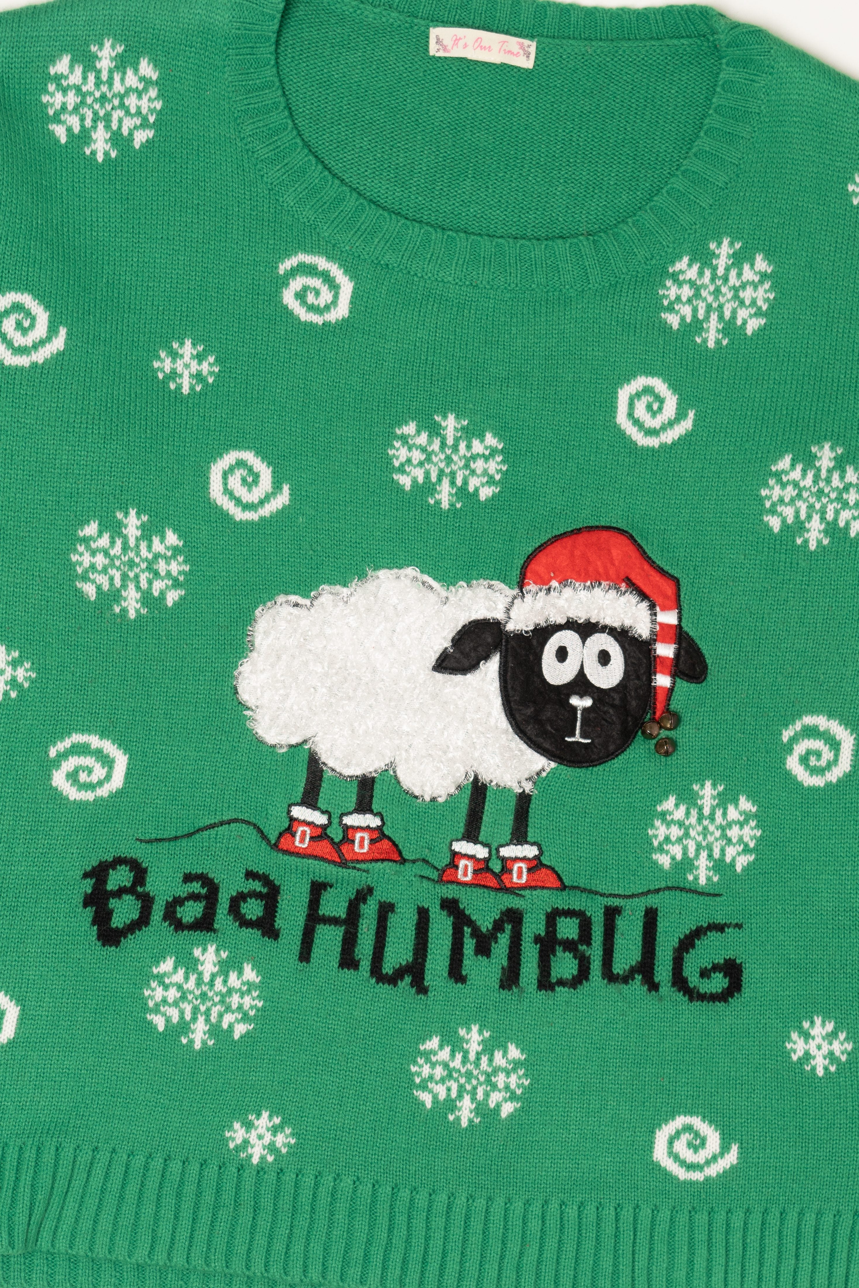 Green "Baahumbug" Ugly Christmas Pullover (2010s)