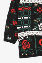 Vintage Black Mathias Flowers Ugly Christmas Pullover (1980s)