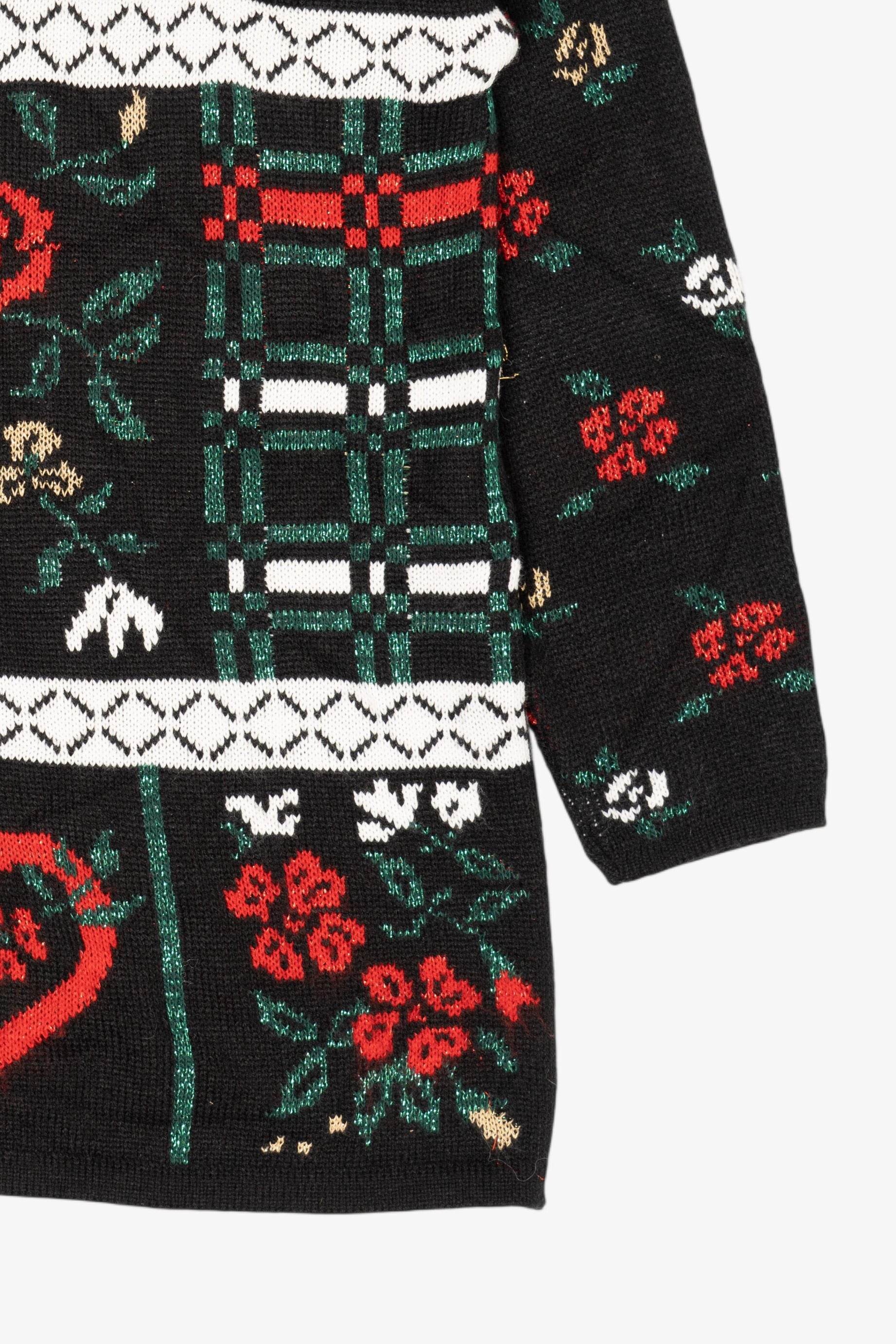 Vintage Black Mathias Flowers Ugly Christmas Pullover (1980s)