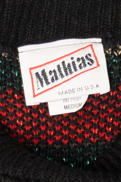 Vintage Black Mathias Flowers Ugly Christmas Pullover (1980s)