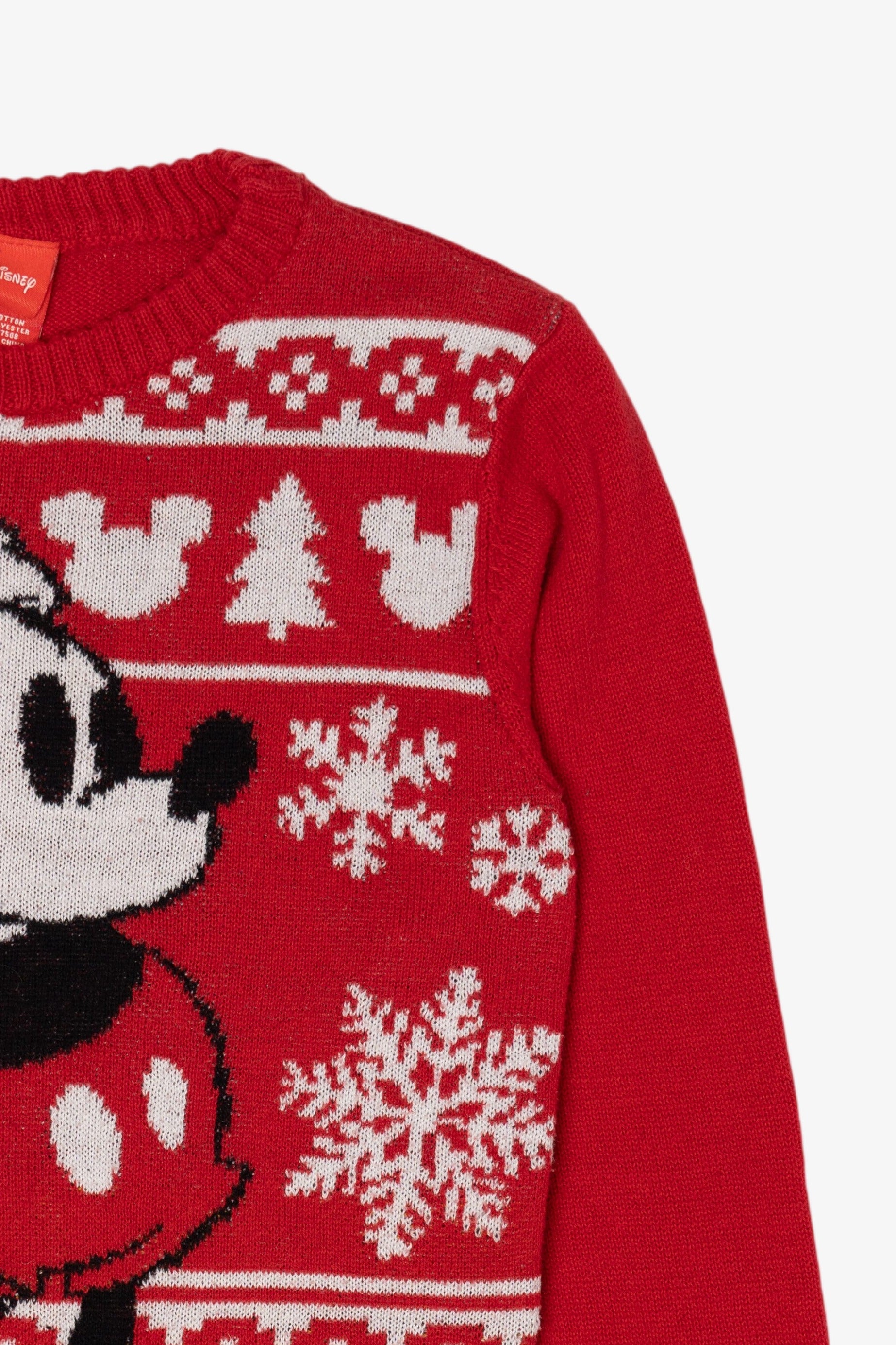 Kids Red Disney Mickey Mouse Ugly Christmas Pullover (2010s)