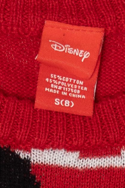Kids Red Disney Mickey Mouse Ugly Christmas Pullover (2010s)
