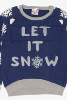 Kids Navy Blue "Let It Snow" Snowflakes Christmas Pullover (2010s)