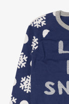 Kids Navy Blue "Let It Snow" Snowflakes Christmas Pullover (2010s)