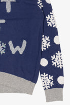 Kids Navy Blue "Let It Snow" Snowflakes Christmas Pullover (2010s)