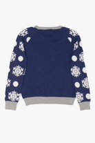 Kids Navy Blue "Let It Snow" Snowflakes Christmas Pullover (2010s)