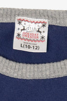Kids Navy Blue "Let It Snow" Snowflakes Christmas Pullover (2010s)