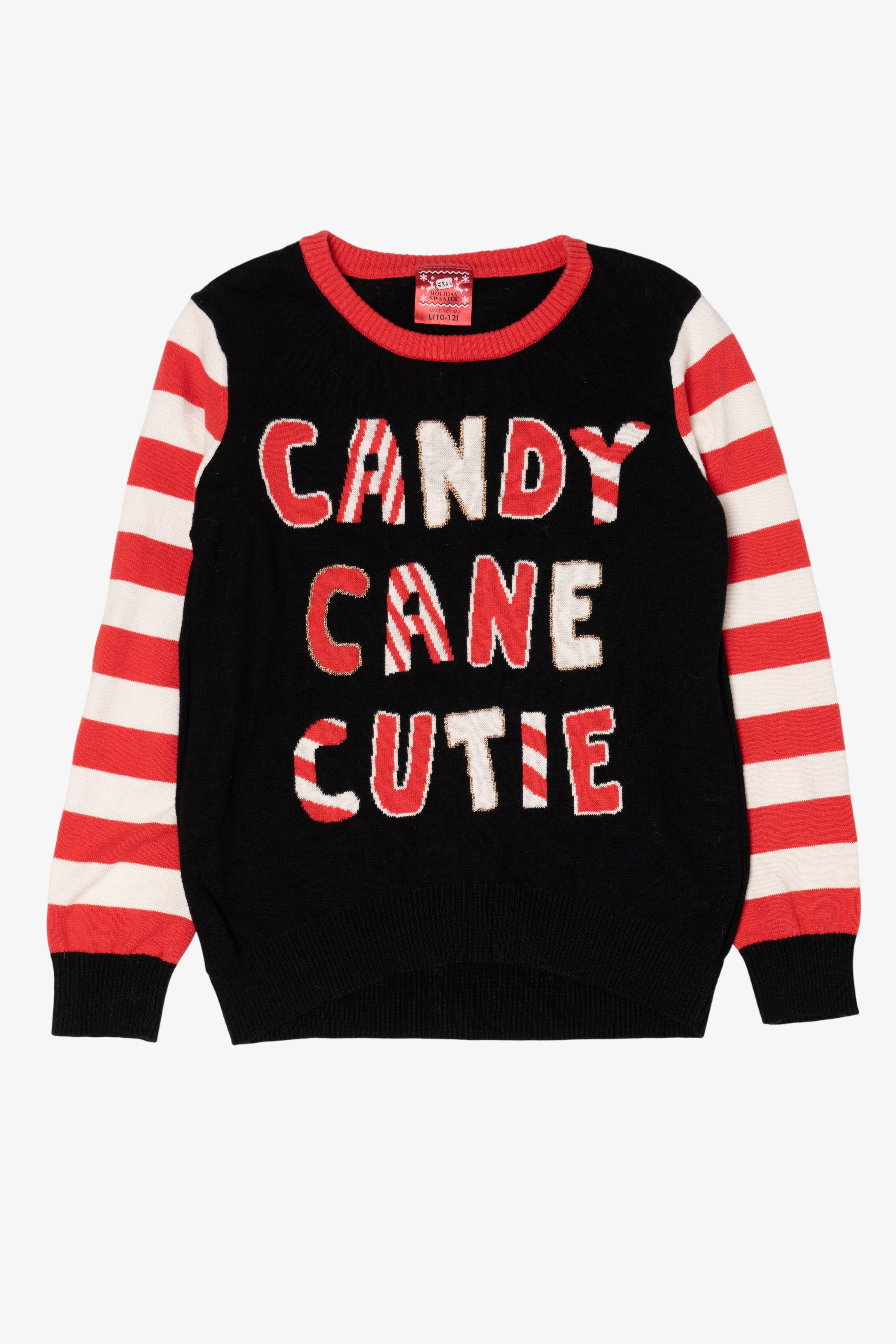 Kids "Candy Cane Cutie" Ugly Christmas Pullover (2010s)