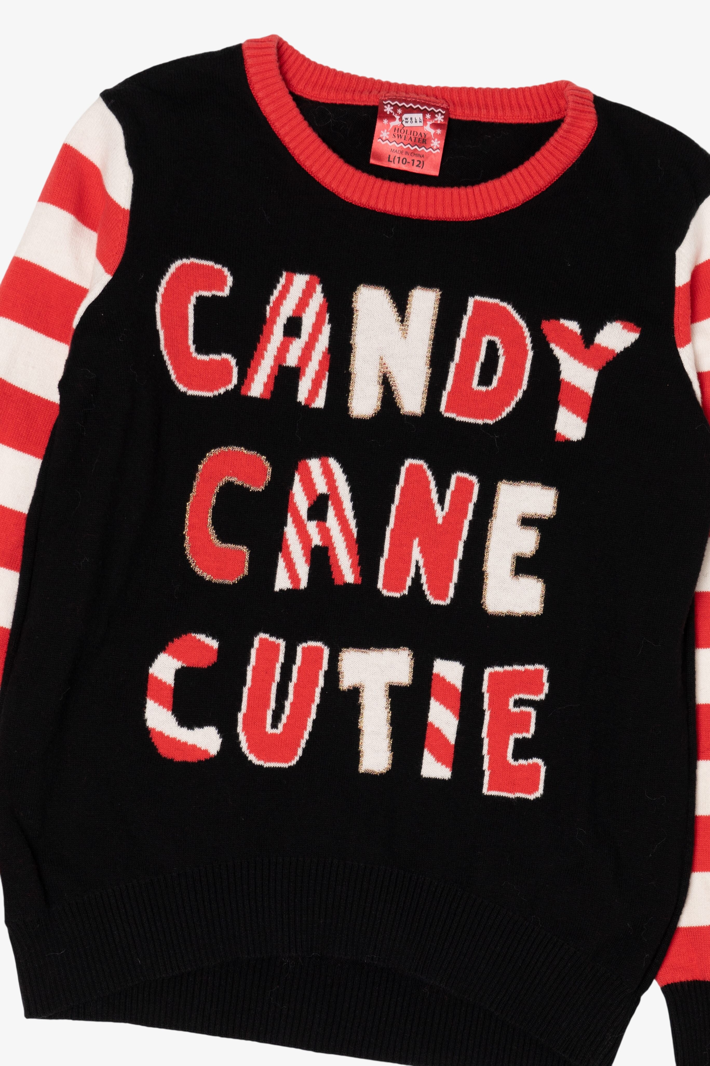Kids "Candy Cane Cutie" Ugly Christmas Pullover (2010s)