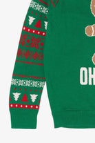 Kids Green "Oh Snap!" Funny Gingerbread Ugly Christmas Pullover (2010s)