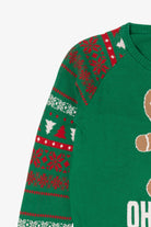 Kids Green "Oh Snap!" Funny Gingerbread Ugly Christmas Pullover (2010s)