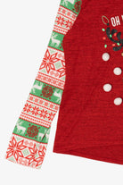 Kids Red "Oh What Fun!" Reindeer Ugly Christmas Pullover (2010s)