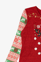 Kids Red "Oh What Fun!" Reindeer Ugly Christmas Pullover (2010s)