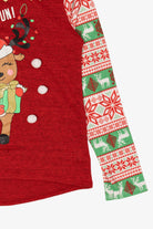Kids Red "Oh What Fun!" Reindeer Ugly Christmas Pullover (2010s)