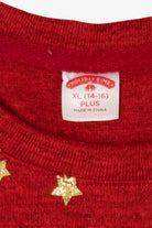 Kids Red "Oh What Fun!" Reindeer Ugly Christmas Pullover (2010s)