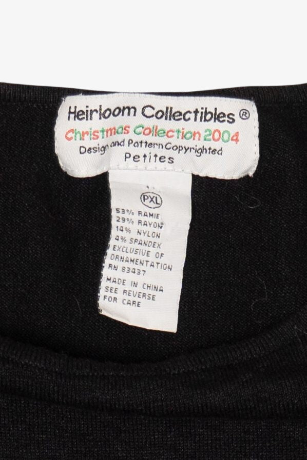 Vintage Black Heirloom Collectible Santa Sequin Ugly Christmas Pullover (2000s)