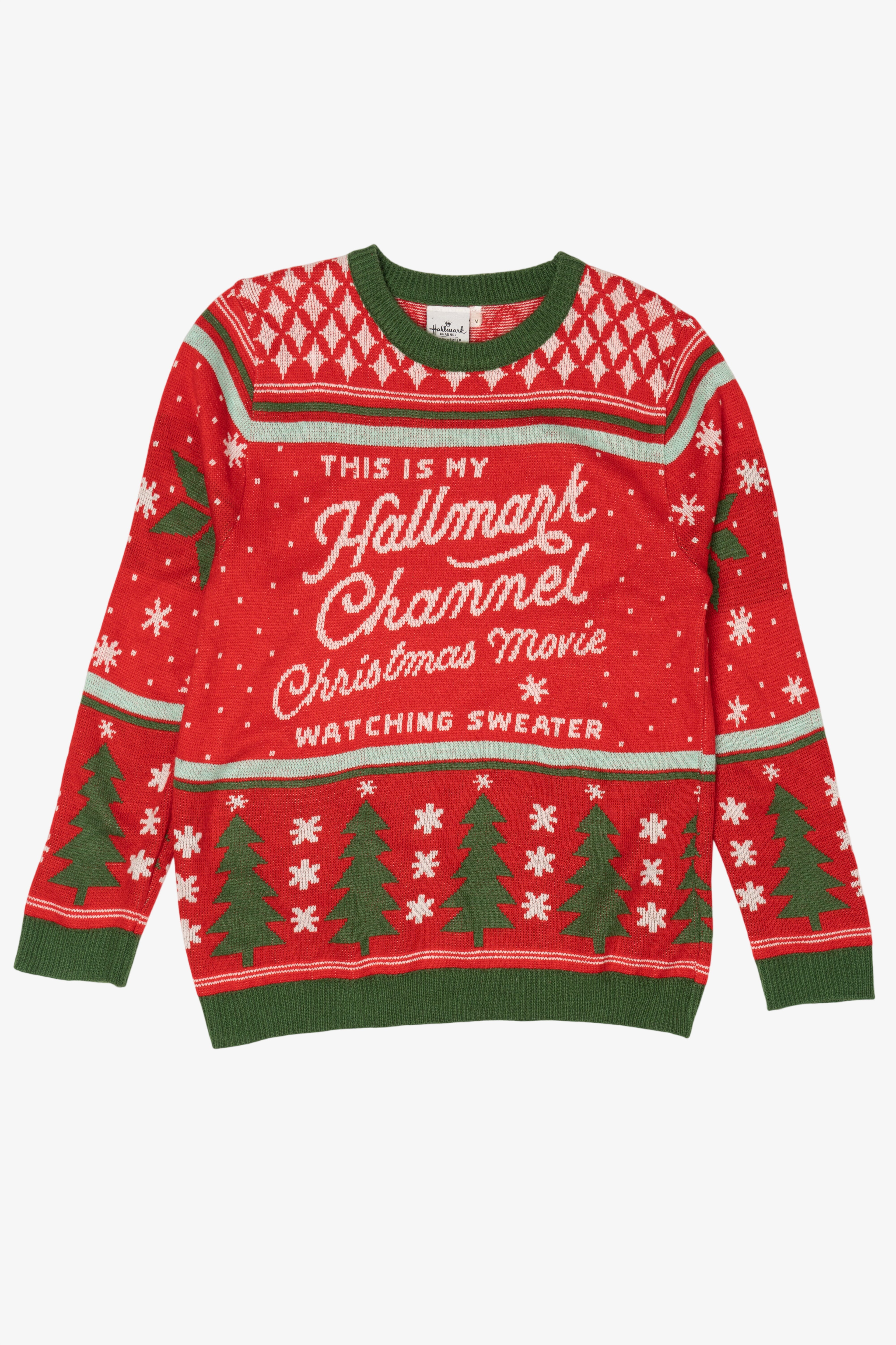 Red "This Is My Hallmark Channel Movie Watching Sweater" Ugly Christmas Pullover (2010s)
