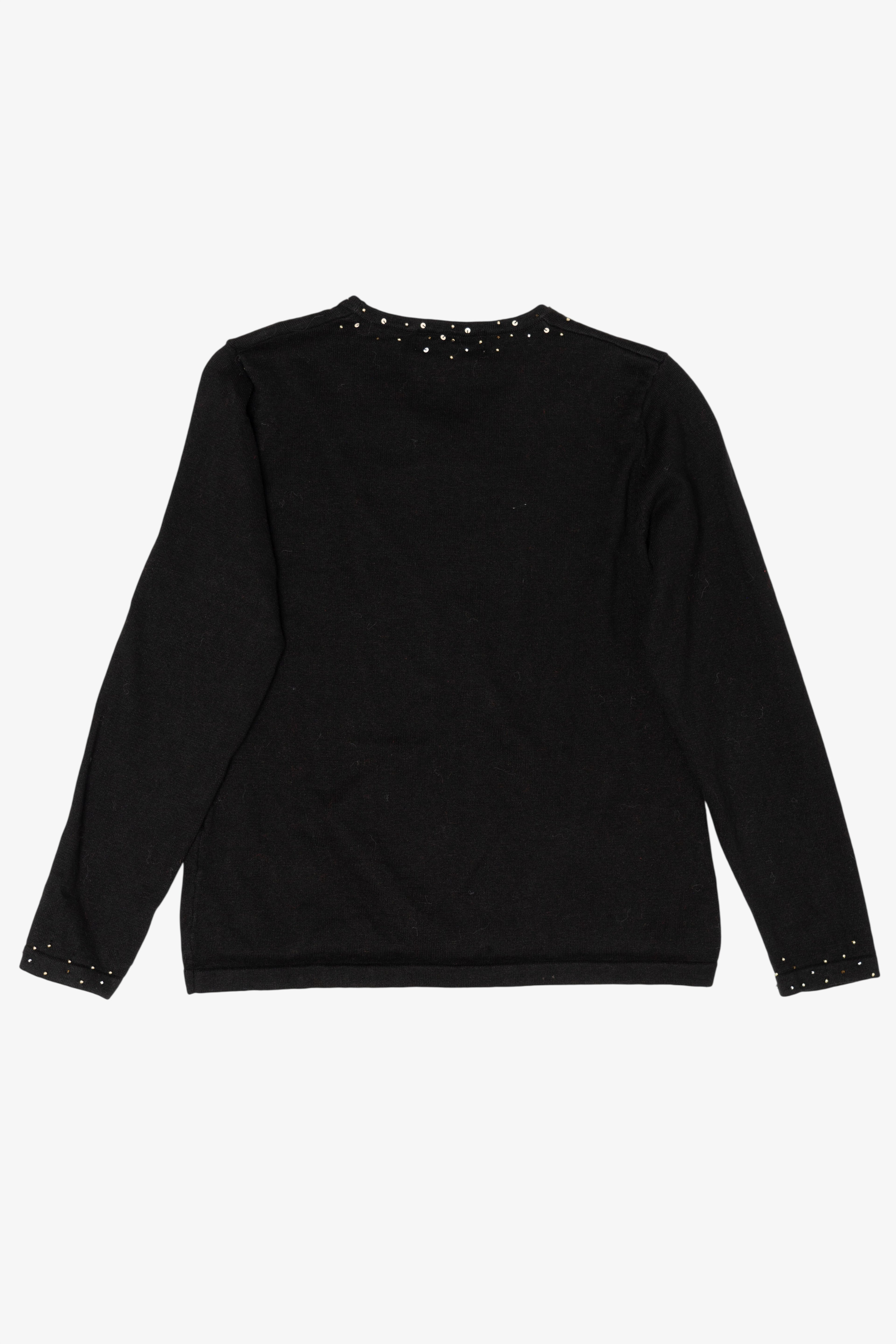 Vintage Black Lightweight Jack B. Quick Santa Ugly Christmas Pullover (2000s)