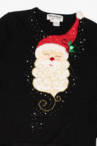 Vintage Black Lightweight Jack B. Quick Santa Ugly Christmas Pullover (2000s)