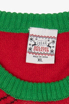 Red Santa On Dinosaur Sleigh Ugly Christmas Pullover (2010s)