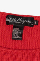 Vintage Red Work in Progress Tree Ugly Christmas Pullover (2000s)