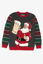 Dark Gray Santa With Beer Ugly Christmas Pullover (2010s)