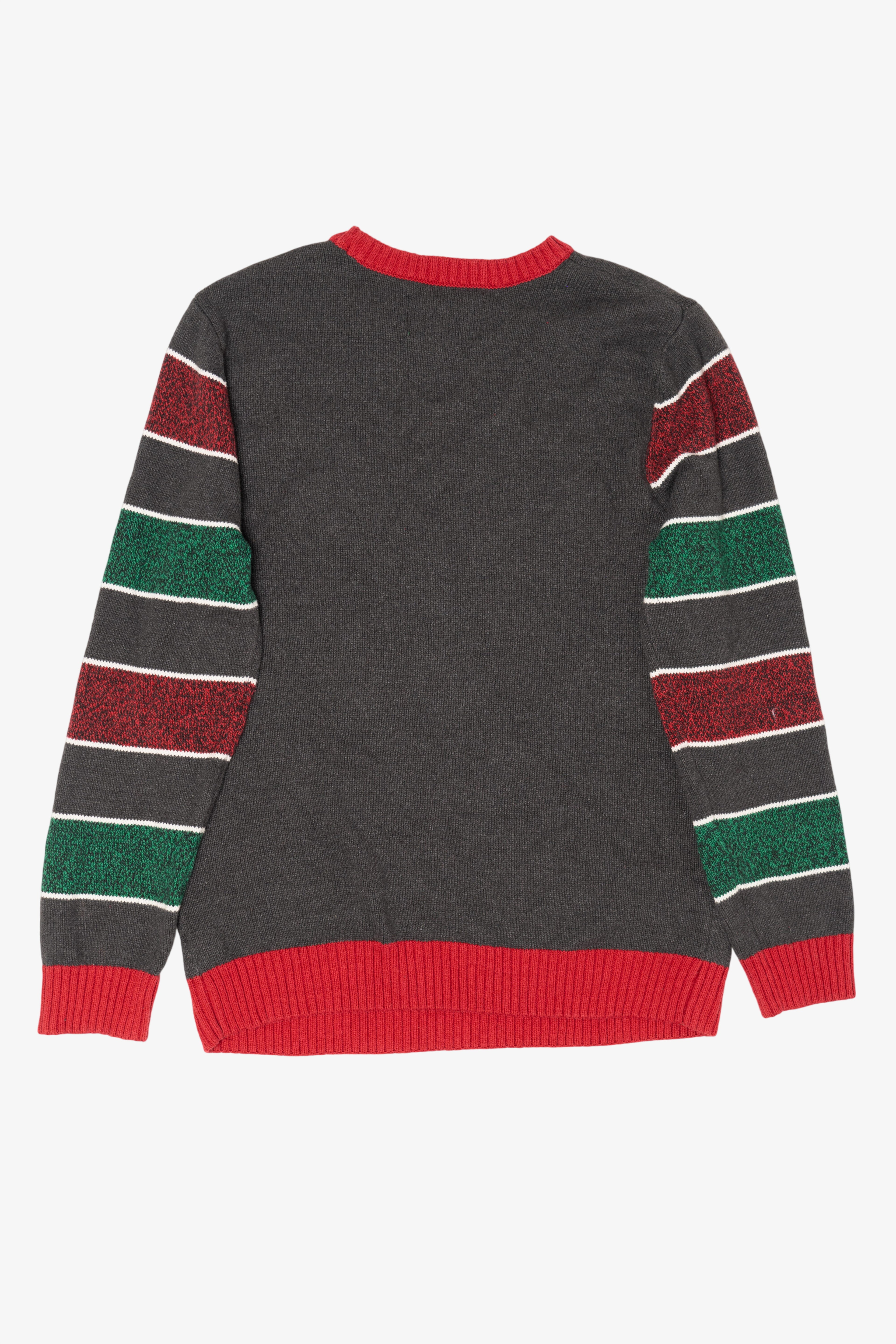 Dark Gray Santa With Beer Ugly Christmas Pullover (2010s)