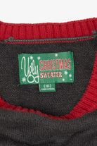 Dark Gray Santa With Beer Ugly Christmas Pullover (2010s)