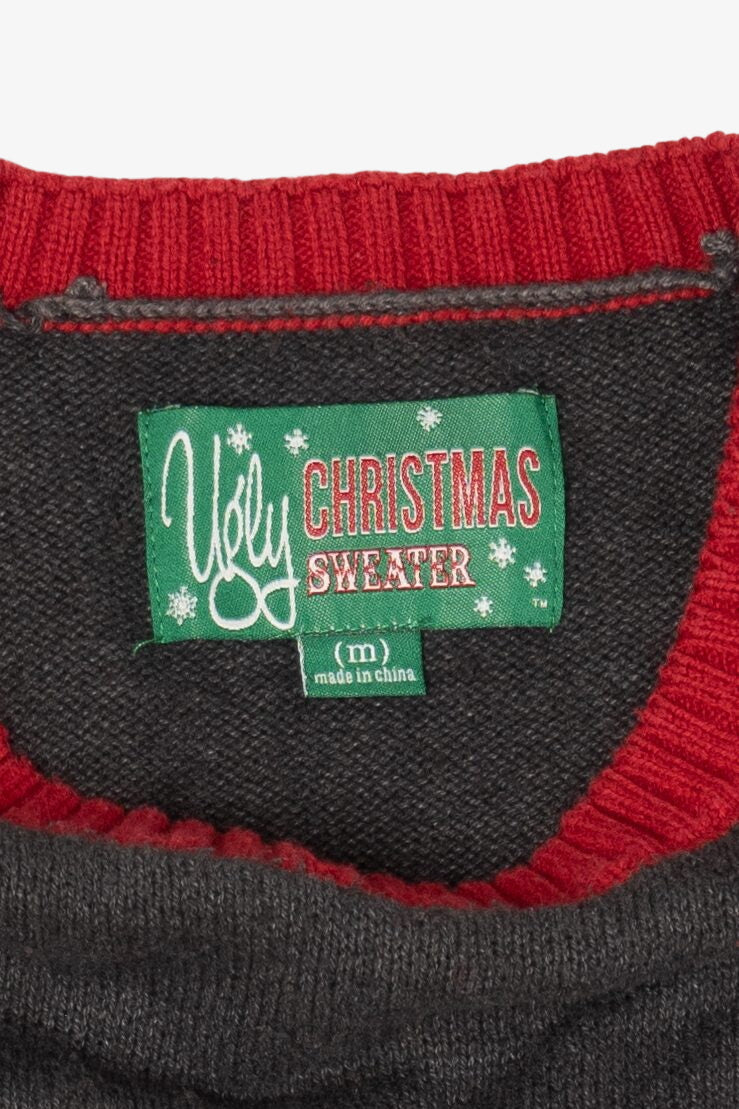 Dark Gray Santa With Beer Ugly Christmas Pullover (2010s)
