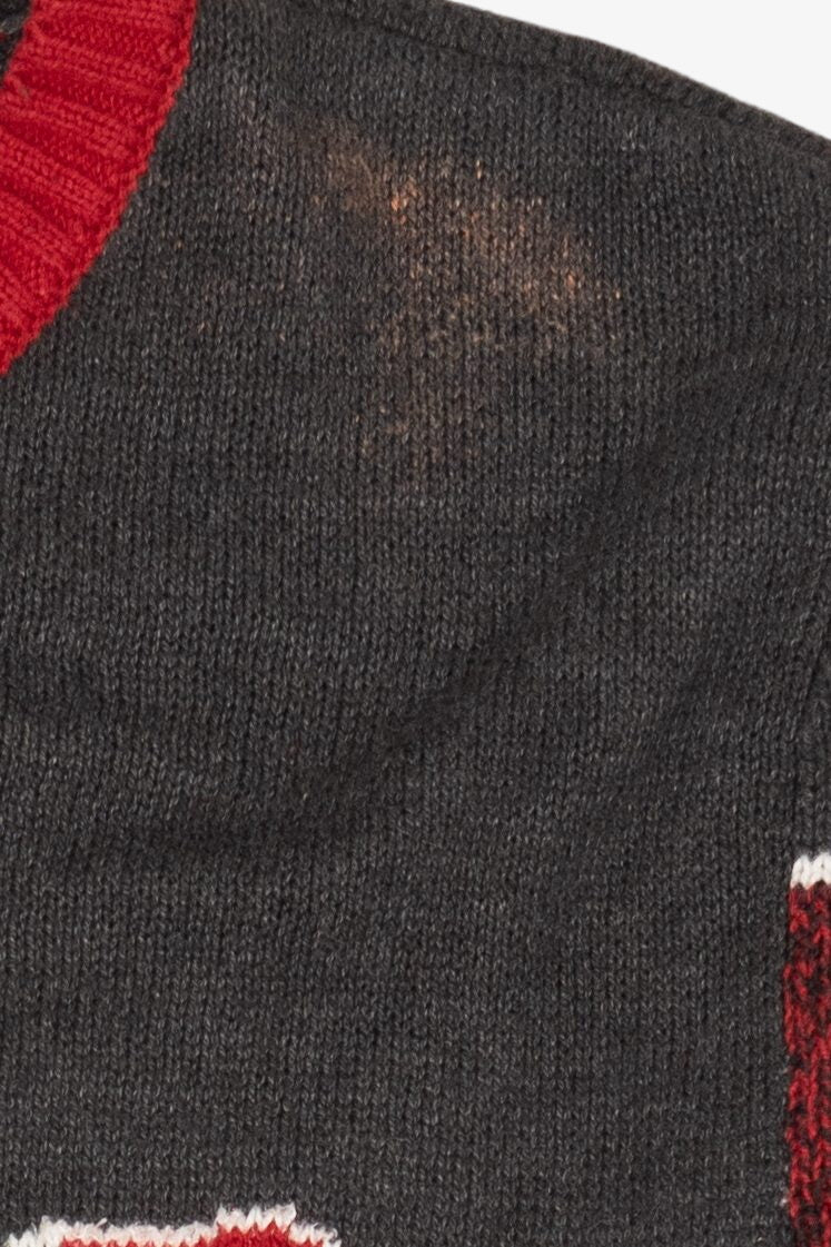 Dark Gray Santa With Beer Ugly Christmas Pullover (2010s)