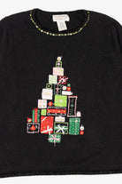 Vintage Black Tiara Presents Tree Ugly Christmas Pullover (2000s)