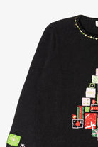 Vintage Black Tiara Presents Tree Ugly Christmas Pullover (2000s)
