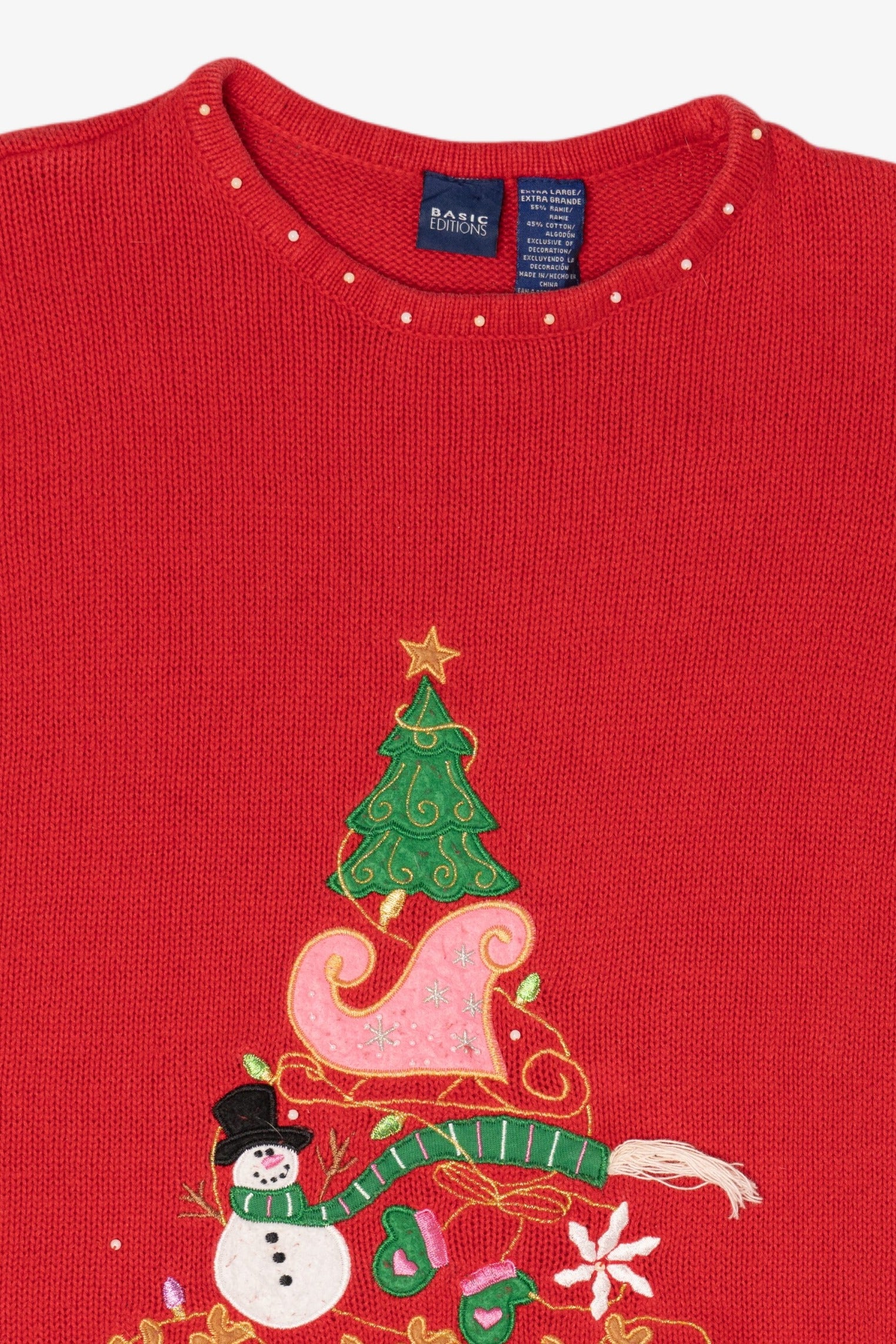 Vintage Red Basic Editions Ugly Christmas Pullover (2000s)