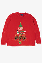 Vintage Red Basic Editions Ugly Christmas Pullover (2000s)