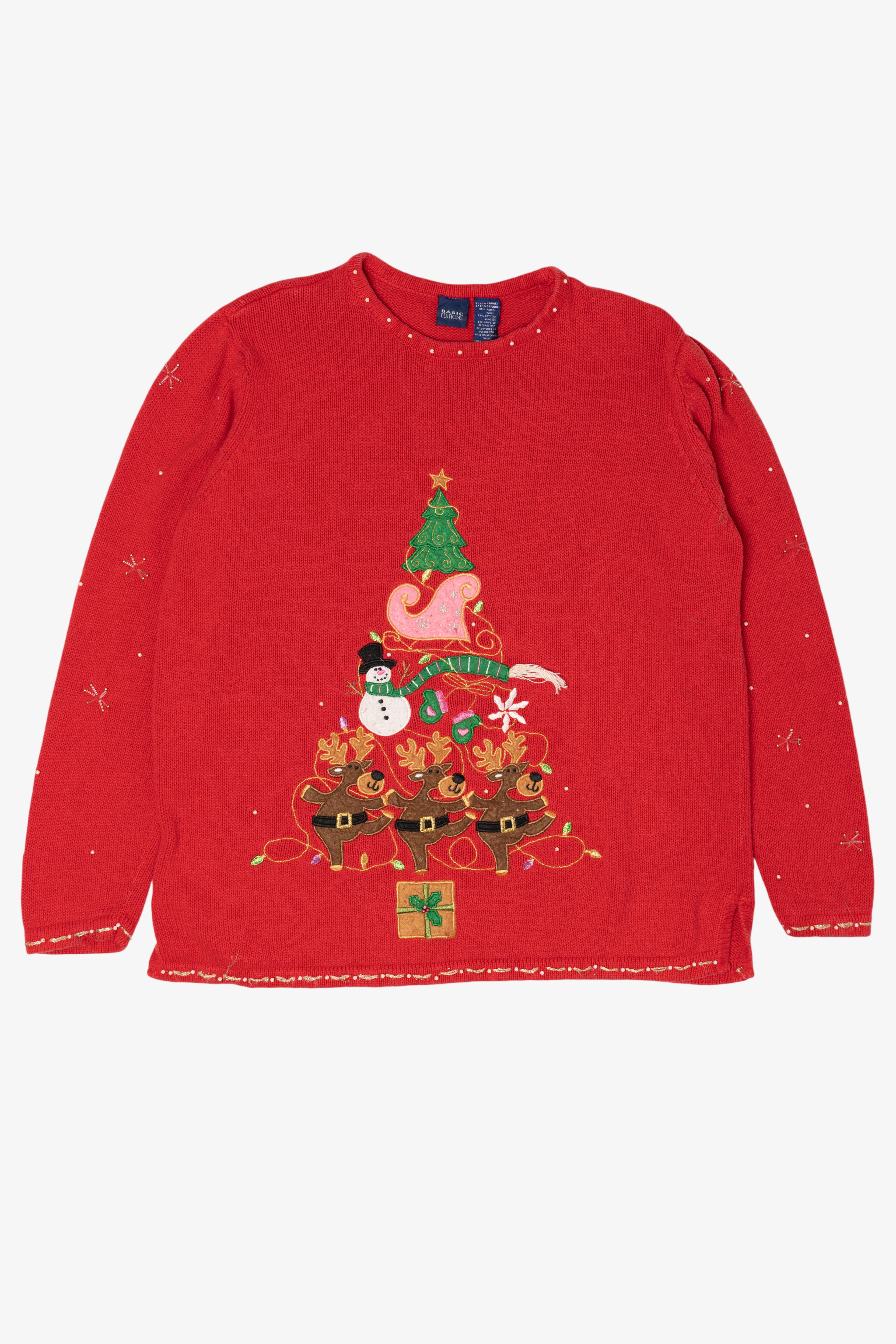 Vintage Red Basic Editions Ugly Christmas Pullover (2000s)