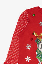 Red Holiday Time Bulldog Ugly Christmas Pullover (2010s)