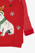 Red Holiday Time Bulldog Ugly Christmas Pullover (2010s)