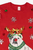 Red Holiday Time Bulldog Ugly Christmas Pullover (2010s)
