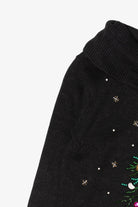Vintage Black B.P. Design Tree Ugly Christmas Pullover (1990s)