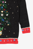 Vintage Black B.P. Design Tree Ugly Christmas Pullover (1990s)