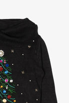 Vintage Black B.P. Design Tree Ugly Christmas Pullover (1990s)