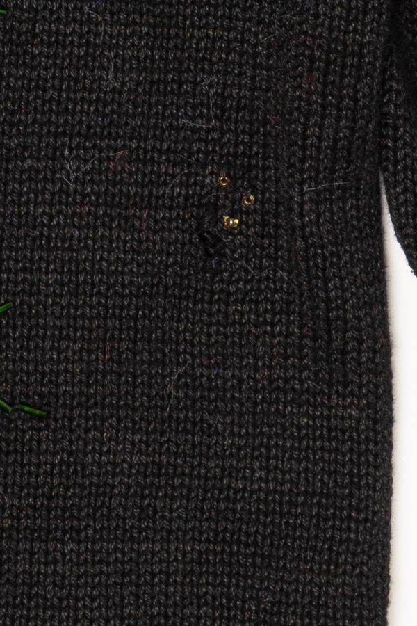 Vintage Black B.P. Design Tree Ugly Christmas Pullover (1990s)