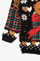 Vintage Black Dana Scott Teddy Bears Ugly Christmas Pullover (1980s)