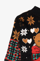 Vintage Black Dana Scott Teddy Bears Ugly Christmas Pullover (1980s)