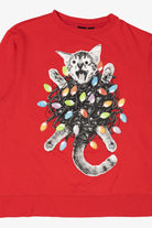 Red Mad Engine Cat In Lights Christmas Sweatshirt (2020s)