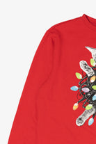 Red Mad Engine Cat In Lights Christmas Sweatshirt (2020s)